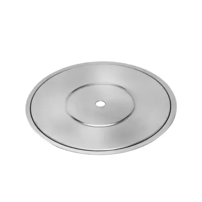 orean bbq grill top view showing round grilling surface and up-draft ventilation system design
